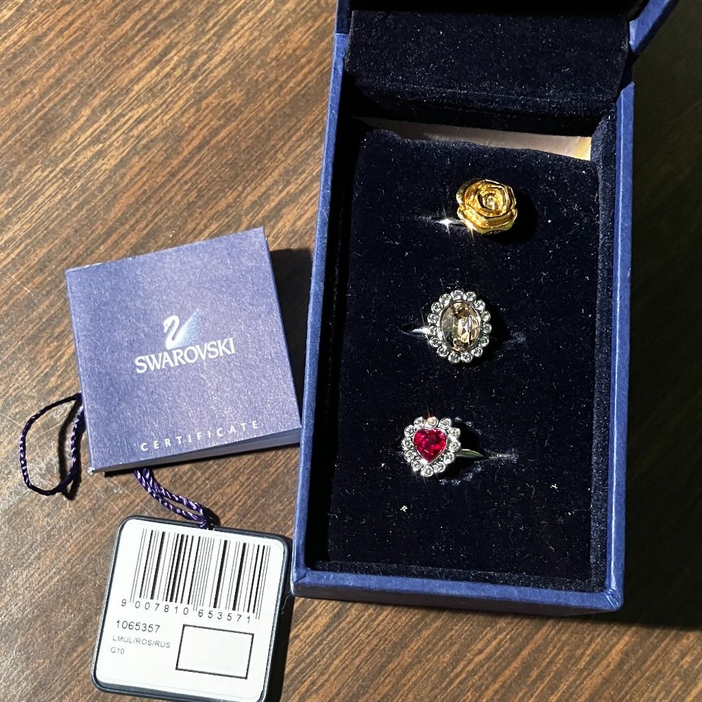 Swarovski Crystal Mimosa Ring Set Size 58/ US8 NEW IN BOX